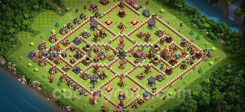 Diseño de aldea Anti Todo Ayuntamiento 16 Copiar - COC TH16 Perfecta Distribucion 2025 + Enlace - #58