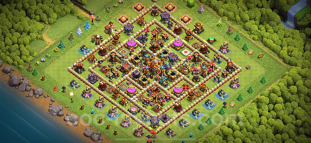 TH16 Trophy Base Plan with Link, Hybrid, Copy Town Hall 16 Base Design 2024, #6