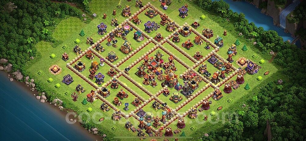 TH16 Anti 2 Stars Base Plan with Link, Copy Town Hall 16 Base Design 2025, #64