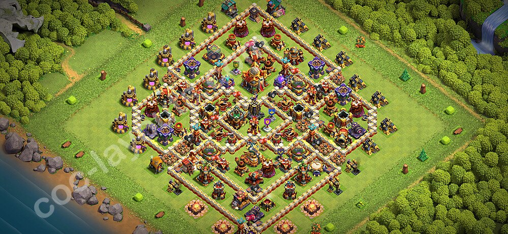 TH16 Trophy Base Plan with Link, Copy Town Hall 16 Base Design 2026, #69