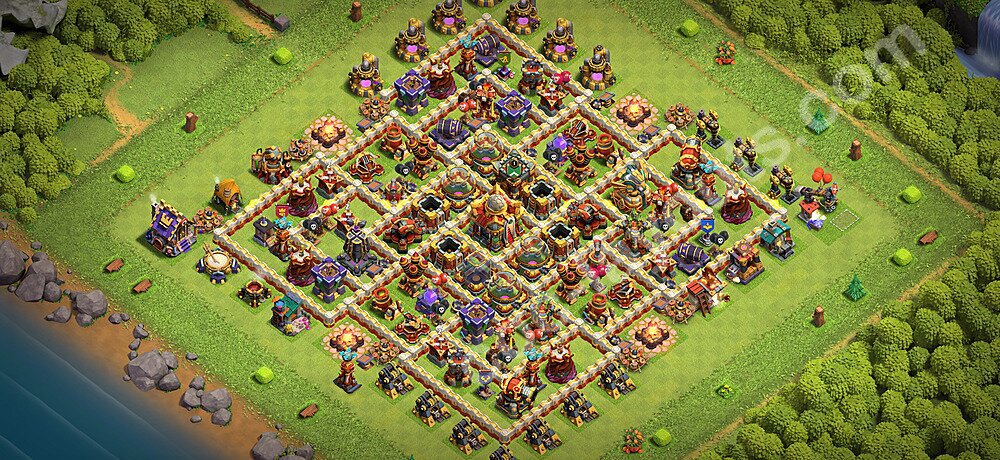 Diseño de aldea para Defensa Ayuntamiento 16 Copiar - COC TH16 Perfecta Distribucion 2026 + Enlace - #70