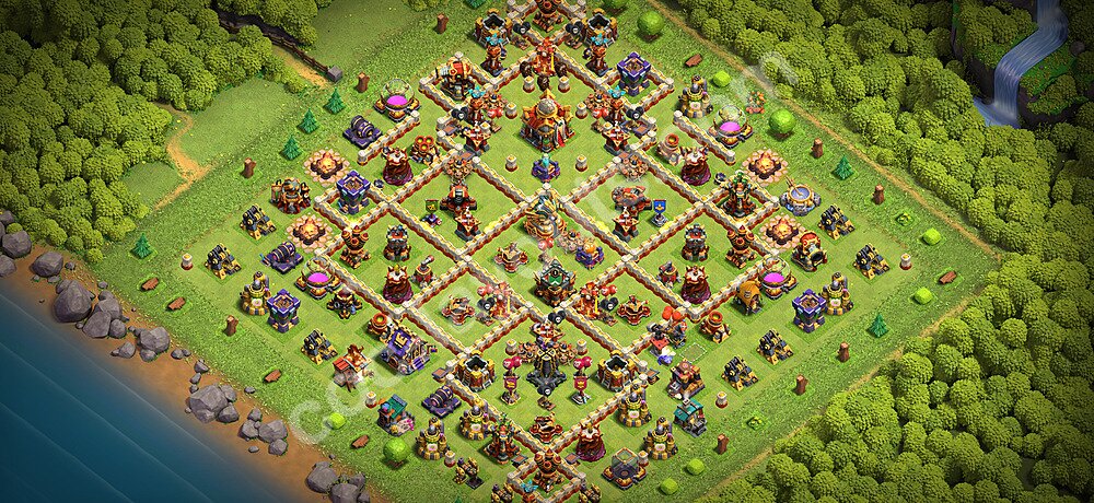 Municipio livello 16 Anti 3 Stelle Base + Link, Anti Air / Electro Dragon - Miglior Disposizione Villaggio per Difesa COC 2026 TH16 - #76