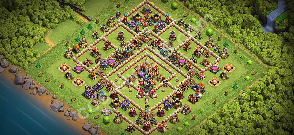 TH16 Trophy Base Plan with Link, Anti 3 Stars, Copy Town Hall 16 Base Design 2026, #77