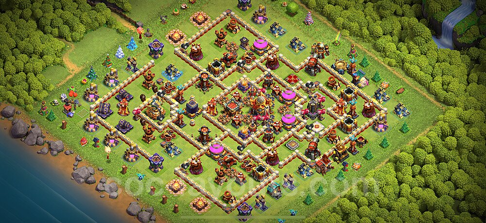 TH16 Trophy Base Plan with Link, Legend League, Copy Town Hall 16 Base Design 2024, #8