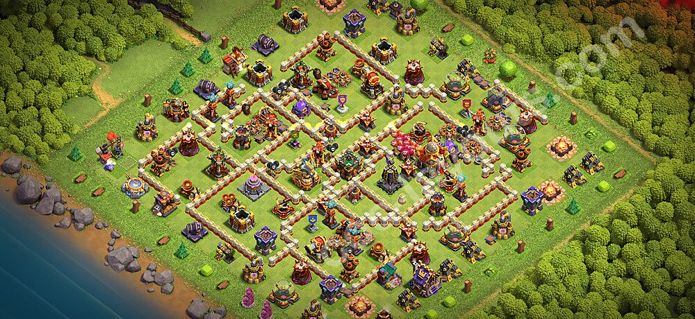 Diseño de aldea para Defensa Ayuntamiento 16 Copiar - COC TH16 Perfecta Distribucion 2026 + Enlace - #86