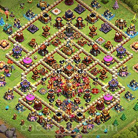 Base plan TH16 (design / layout) with Link, Anti 3 Stars for Farming 2024, #10