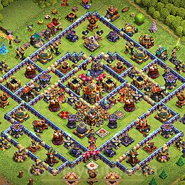 Base plan TH16 (design / layout) with Link, Anti 3 Stars for Farming 2024, #16