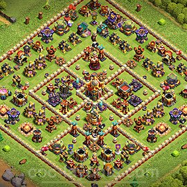 Ustawienie bazy do farma TH16 z linkiem, Hybrydowy - Ratusz poziom 16 - COC 2025, #28