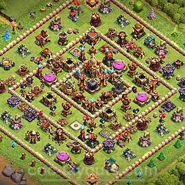 Base plan TH16 (design / layout) with Link, Anti Air / Electro Dragon for Farming 2024, #8