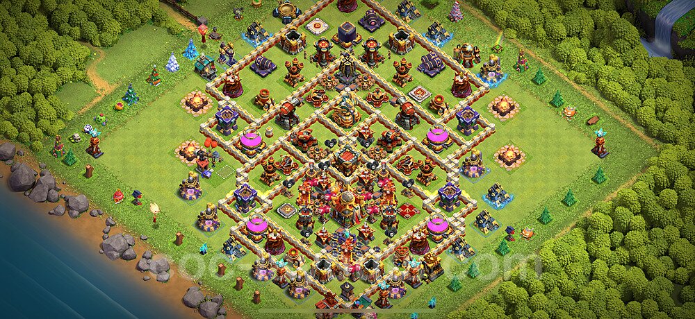 Base plan TH16 (design / layout) with Link, Anti 3 Stars for Farming 2024, #10