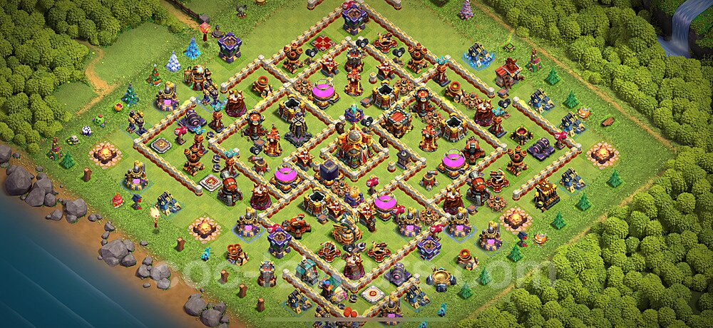 Base plan TH16 (design / layout) with Link, Anti 3 Stars for Farming 2024, #14