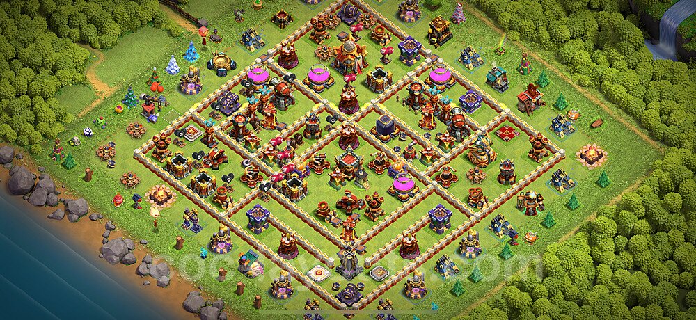 Base plan TH16 (design / layout) with Link, Anti 3 Stars for Farming 2024, #17