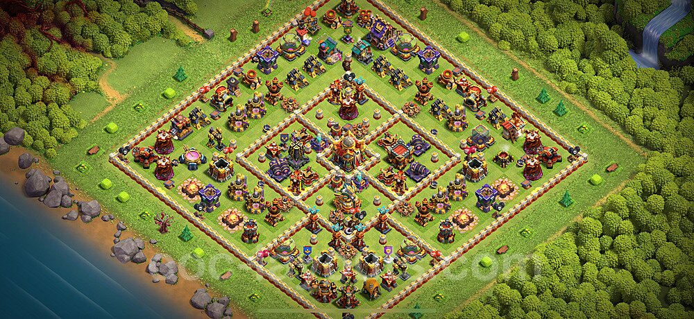 Ustawienie bazy do farma TH16 z linkiem, Hybrydowy - Ratusz poziom 16 - COC 2025, #28