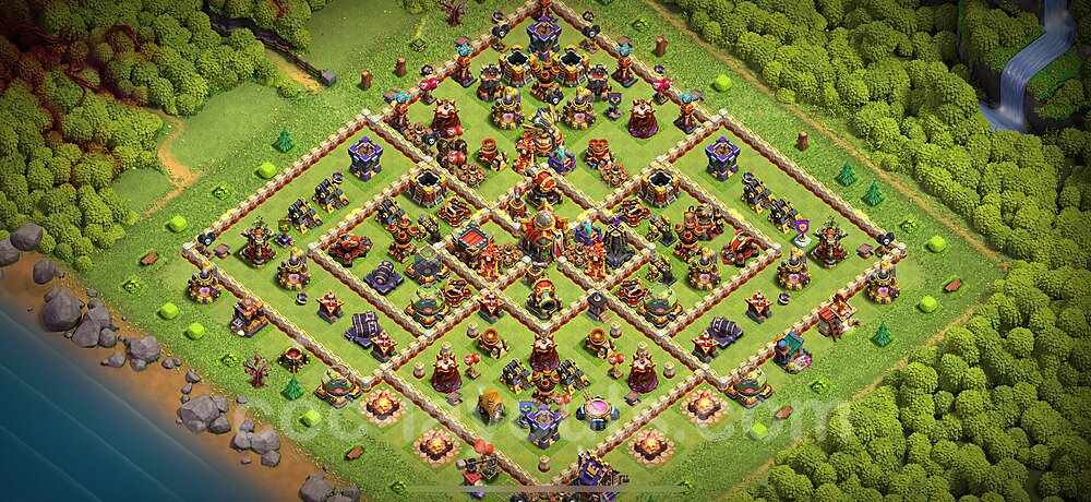Diseño de aldea para farming Ayuntamiento 16 Copiar, Anti 3 Estrellas - COC TH16 Perfecta Distribucion 2025 + Enlace - #29