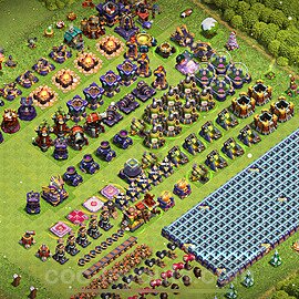 TH16 Funny Troll Base Plan with Link, Copy Town Hall 16 Art Design 2023, #1