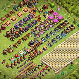 TH16 Funny Troll Base Plan with Link, Copy Town Hall 16 Art Design 2024, #1