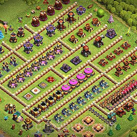 TH16 Funny Troll Base Plan with Link, Copy Town Hall 16 Art Design 2024, #2