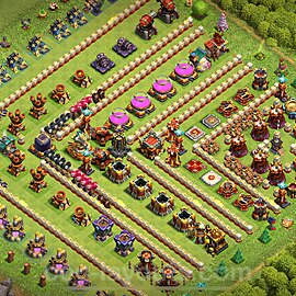 TH16 Funny Troll Base Plan with Link, Copy Town Hall 16 Art Design 2024, #3