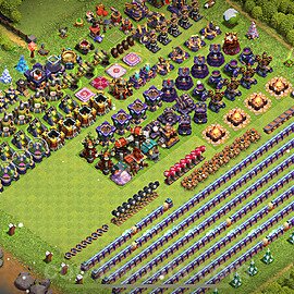 TH16 Funny Troll Base Plan with Link, Copy Town Hall 16 Art Design 2024, #4