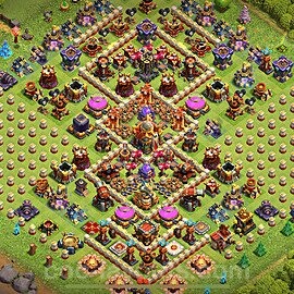 TH16 Funny Troll Base Plan with Link, Copy Town Hall 16 Art Design 2024, #6