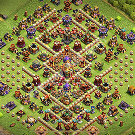 TH16 Funny Troll Base Plan with Link, Copy Town Hall 16 Art Design 2026, #6