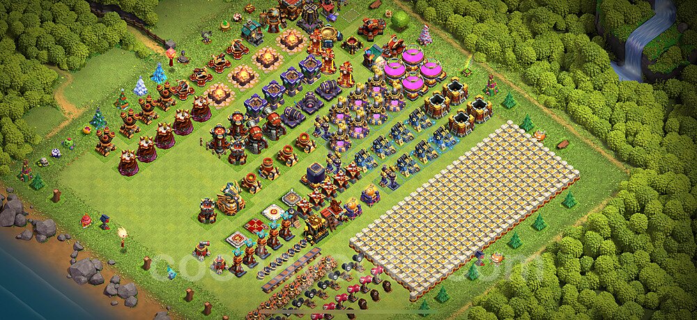 TH16 Funny Troll Base Plan with Link, Copy Town Hall 16 Art Design 2024, #1