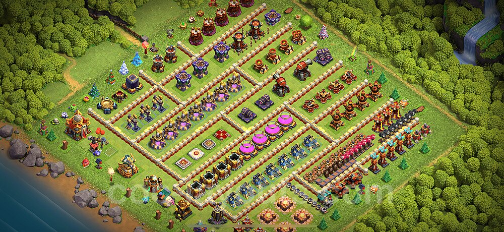 TH16 Funny Troll Base Plan with Link, Copy Town Hall 16 Art Design 2024, #2