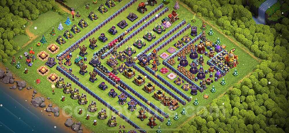 TH16 Funny Troll Base Plan with Link, Copy Town Hall 16 Art Design 2024, #3