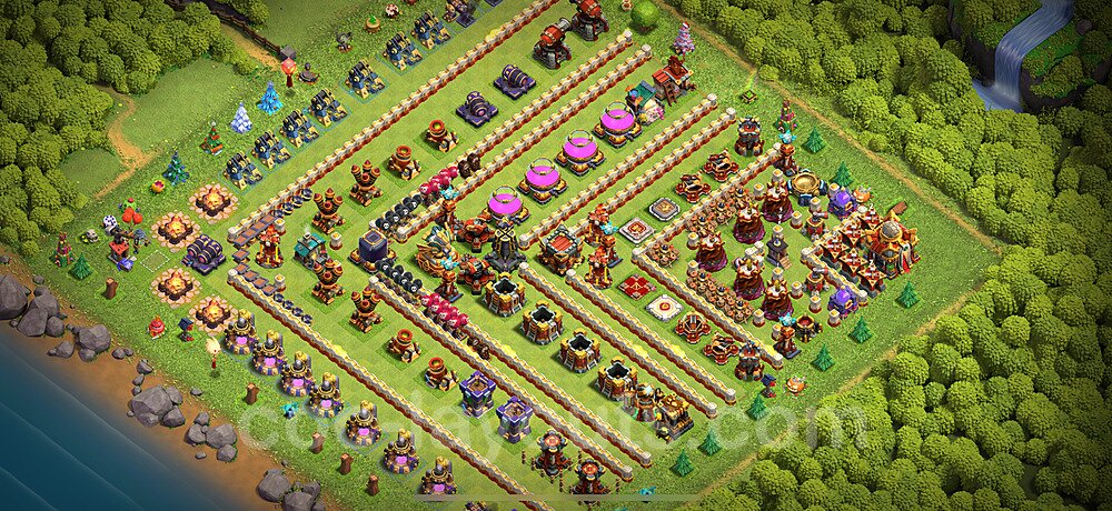 TH16 Funny Troll Base Plan with Link, Copy Town Hall 16 Art Design 2024, #3