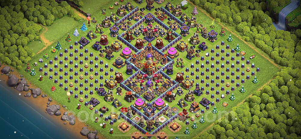 TH16 Funny Troll Base Plan with Link, Copy Town Hall 16 Art Design 2024, #6
