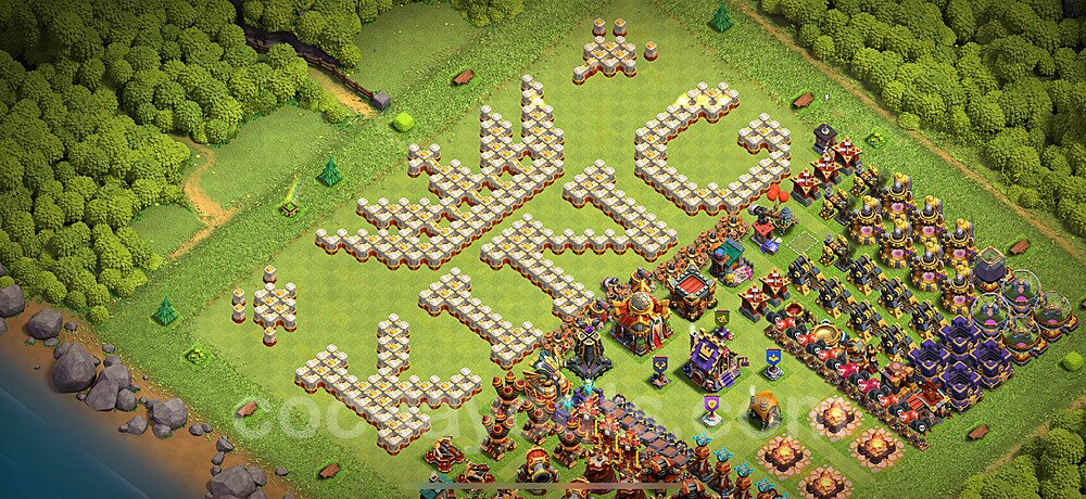 TH16 Funny Troll Base Plan with Link, Copy Town Hall 16 Art Design 2025, #8