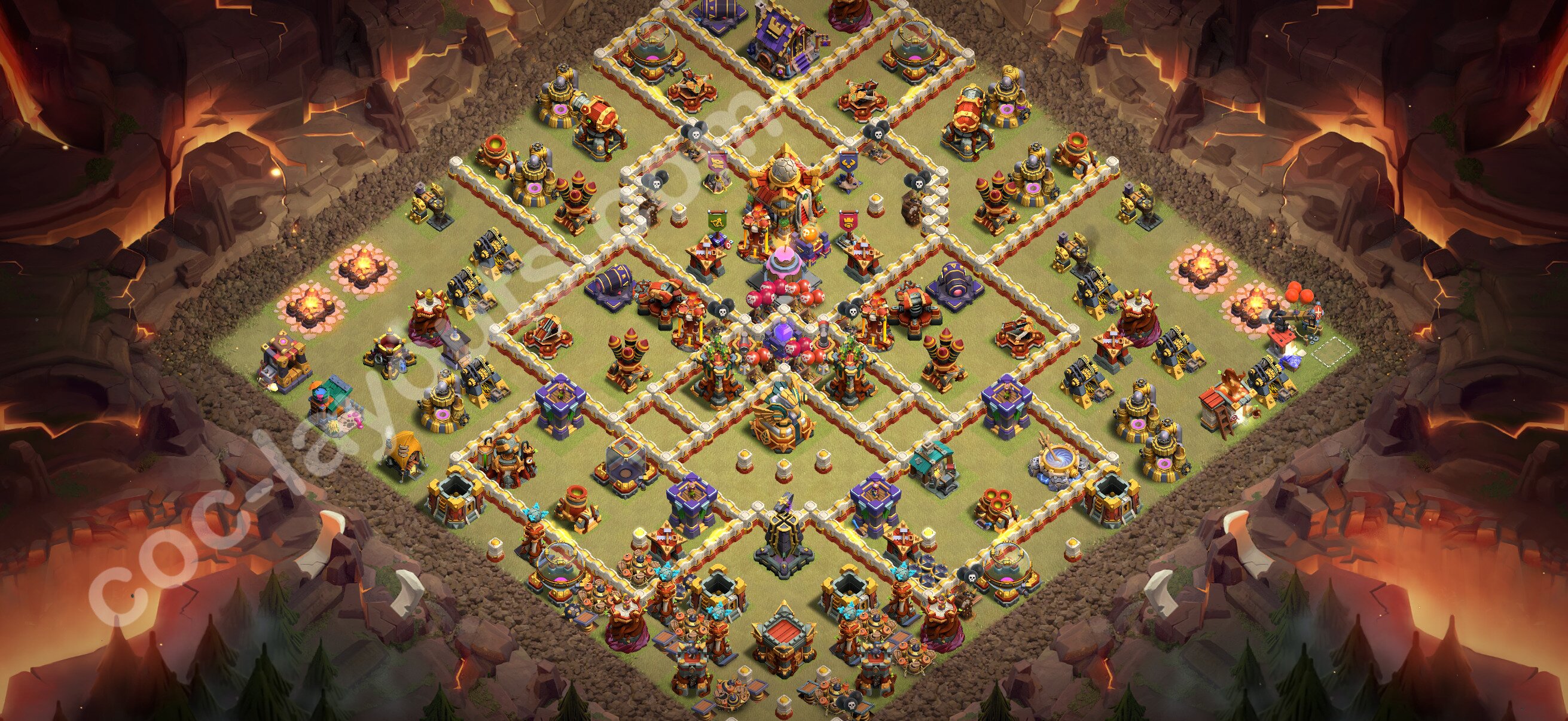 TH16 War Base #164 – TH16 layout preview