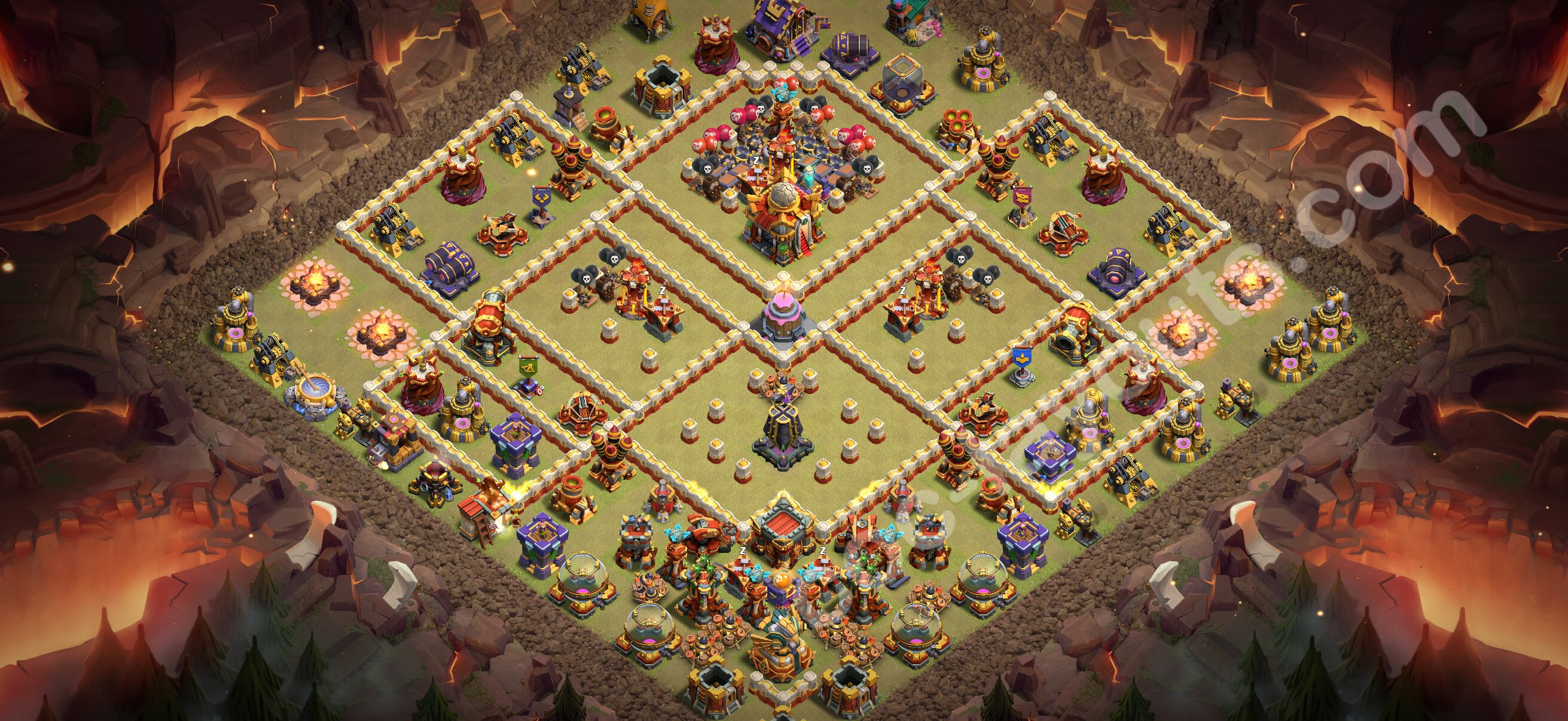TH16 War Base #165 – TH16 layout preview