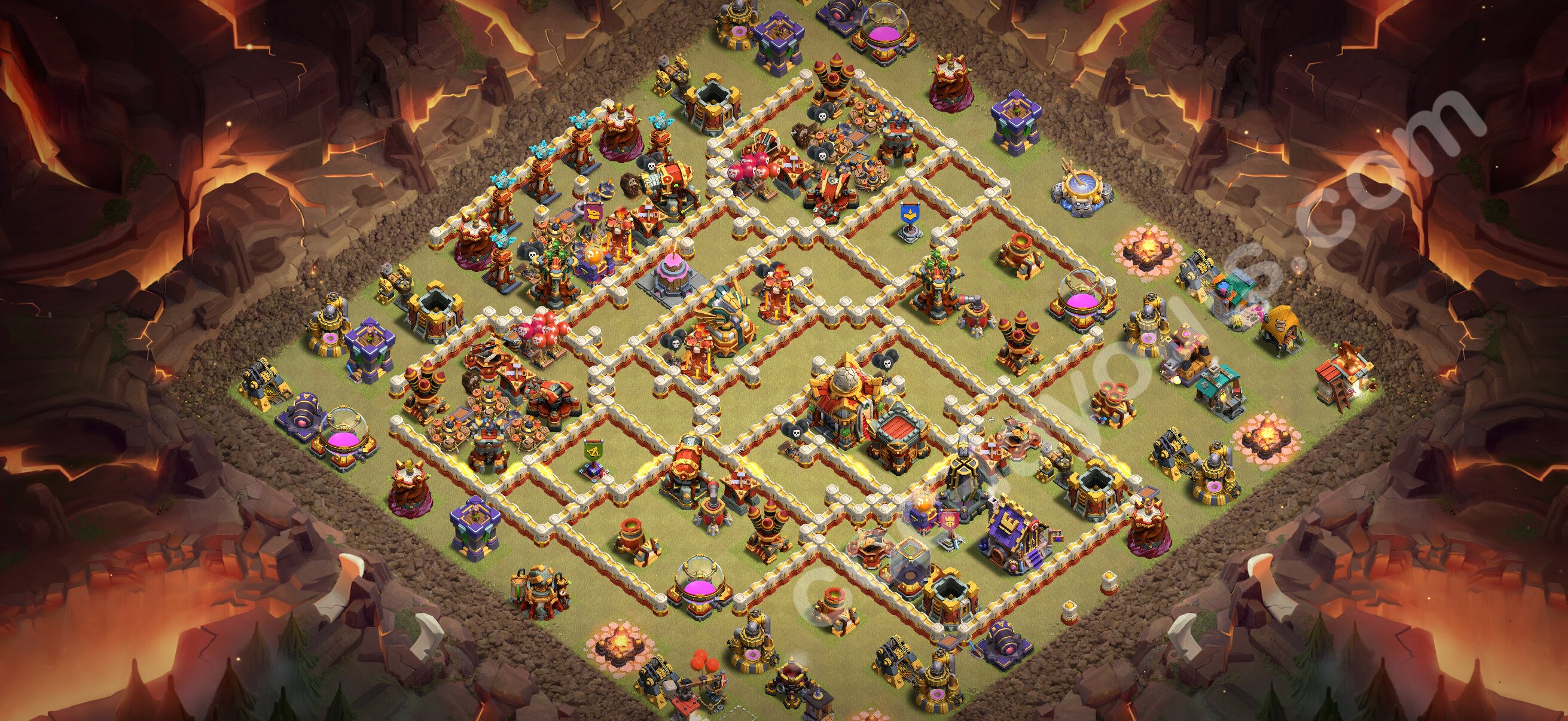 TH16 War Base #166 – TH16 layout preview