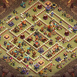 Diseño de aldea para Guerra Anti 3 Estrellas Ayuntamiento 16 Copiar, Anti Todo - COC TH16 Perfecta Distribucion 2025 + Enlace - #121