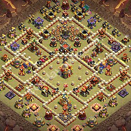 Die Anti 2 Sterne Clan War Base RH16 + Link 2026 - COC Rathaus Level 16 Kriegsbase (CK / CW) - #127