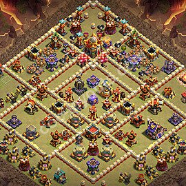 TH16 Anti 3 Stars CWL War Base Plan with Link, Copy Town Hall 16 Design 2026, #131