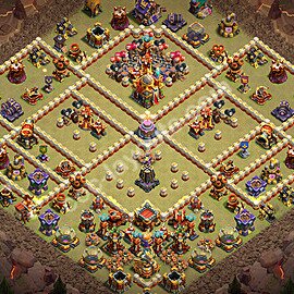 TH16 Anti 3 Stars CWL War Base Plan with Link, Copy Town Hall 16 Design 2026, #138