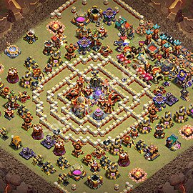 Diseño de aldea para Guerra Anti 3 Estrellas Ayuntamiento 16 Copiar - COC TH16 Perfecta Distribucion 2026 + Enlace - #141