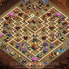 TH16 Anti 3 Stars CWL War Base Plan with Link, Copy Town Hall 16 Design 2024, #19