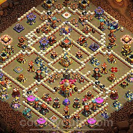 TH16 Anti 3 Stars CWL War Base Plan with Link, Copy Town Hall 16 Design 2024, #2