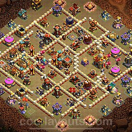 TH16 War Base Plan with Link, Hybrid, Copy Town Hall 16 CWL Design 2024, #30