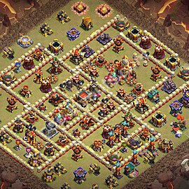 Diseño de aldea para Guerra Ayuntamiento 16 Copiar, Anti Todo - COC TH16 Perfecta Distribucion 2026 + Enlace - #33