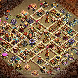 TH16 Anti 2 Stars CWL War Base Plan with Link, Copy Town Hall 16 Design 2024, #4