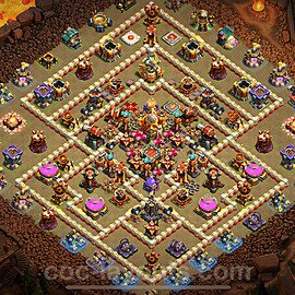 TH16 Anti 3 Stars CWL War Base Plan with Link, Copy Town Hall 16 Design 2024, #40