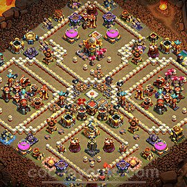 TH16 Anti 2 Stars CWL War Base Plan with Link, Anti Everything, Copy Town Hall 16 Design 2024, #44