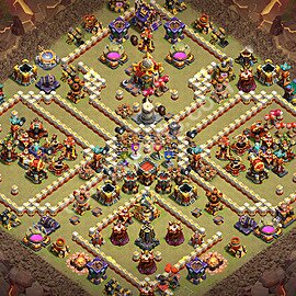 Diseño de aldea para Guerra Anti 2 Estrellas Ayuntamiento 16 Copiar, Anti Todo - COC TH16 Perfecta Distribucion 2026 + Enlace - #44