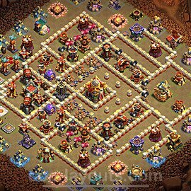 TH16 War Base Plan with Link, Copy Town Hall 16 CWL Design 2024, #49