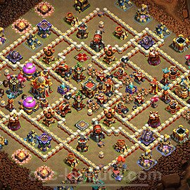 TH16 Anti 2 Stars CWL War Base Plan with Link, Anti Air / Electro Dragon, Copy Town Hall 16 Design 2024, #61