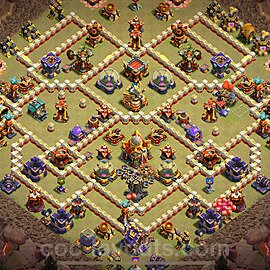 TH16 War Base Plan with Link, Anti 2 Stars, Copy Town Hall 16 CWL Design 2025, #66